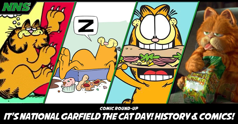 Garfield The Cat Eating Lasagna